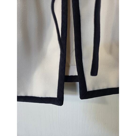 Vintage Gino Rossi Cream Navy Trim Retro Woven Nautical Belted Jacket, Size XS - Picture 9 of 14